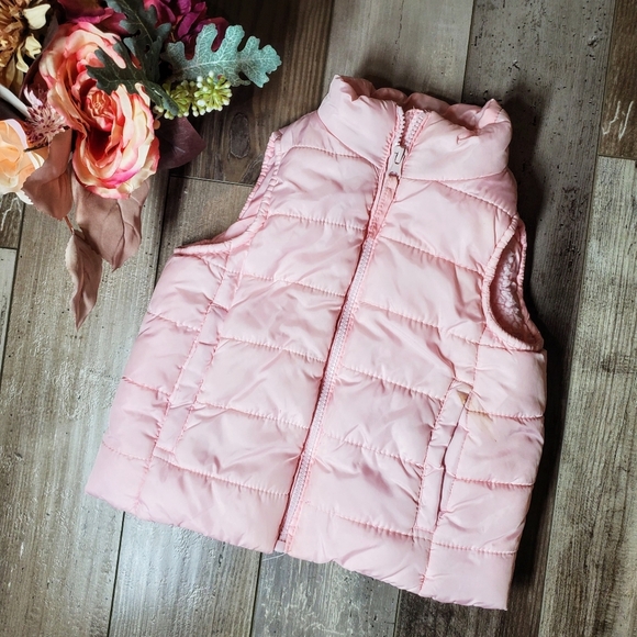 Birch & Stone Pink Toddler Girl Sherpa-Lined Full Zip Puffer Vest Size 4T - Picture 10 of 10